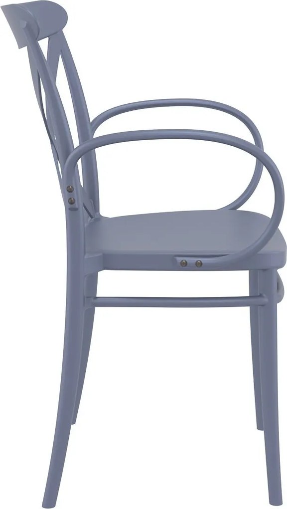 CROSS XL záhradná stolička s podrúčkami dark grey