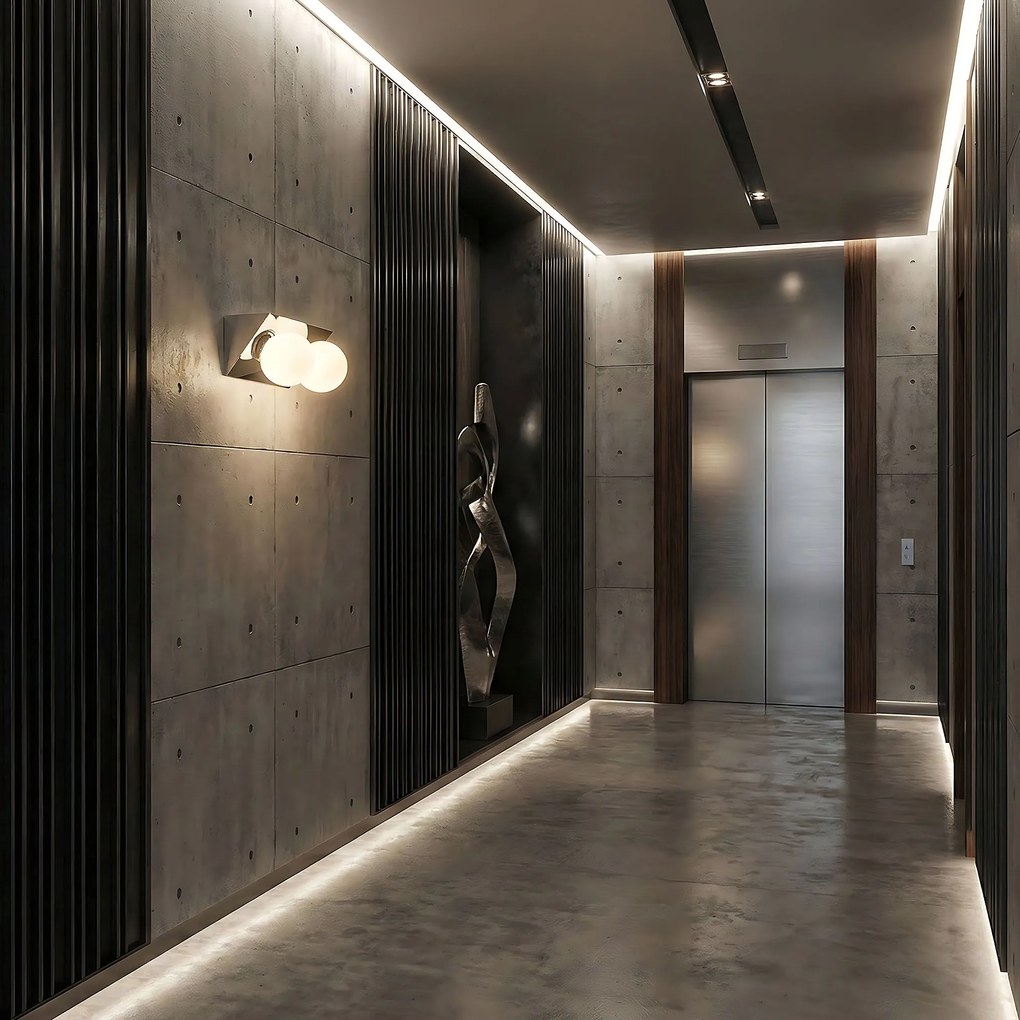 Toolight Toolight, nástenné svietidlo 2xE27 APP1228-2W, chrómová, OSW-40117