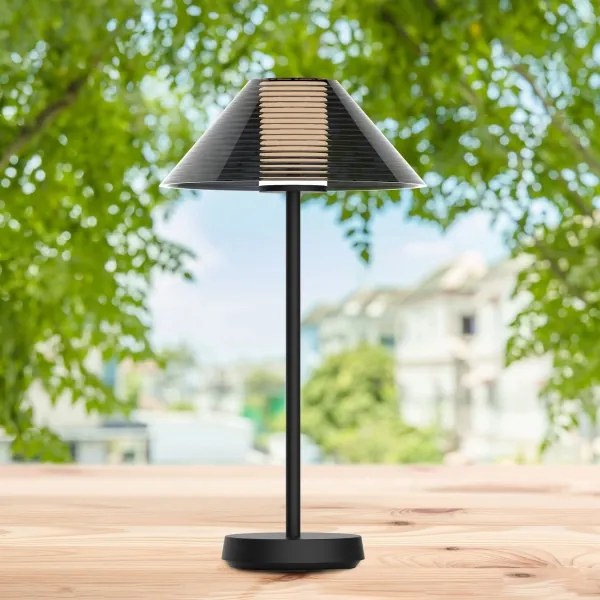 LED Stmievateľná stolná lampa SERENGETI LED/3,4W/5V USB 3600 mAh IP44 čierna