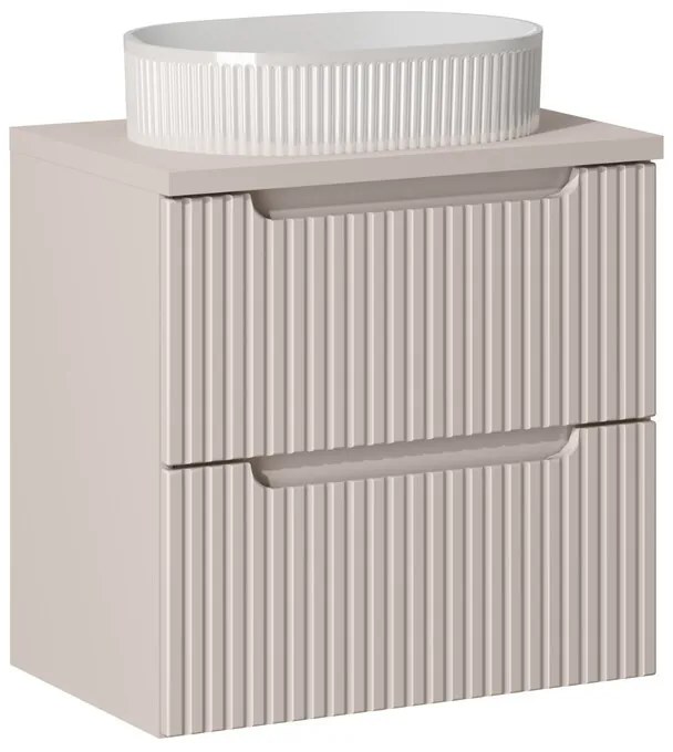 Závesná skrinka Nova Cashmere Beyond II s doskou a umývadlom 60 cm kašmírová