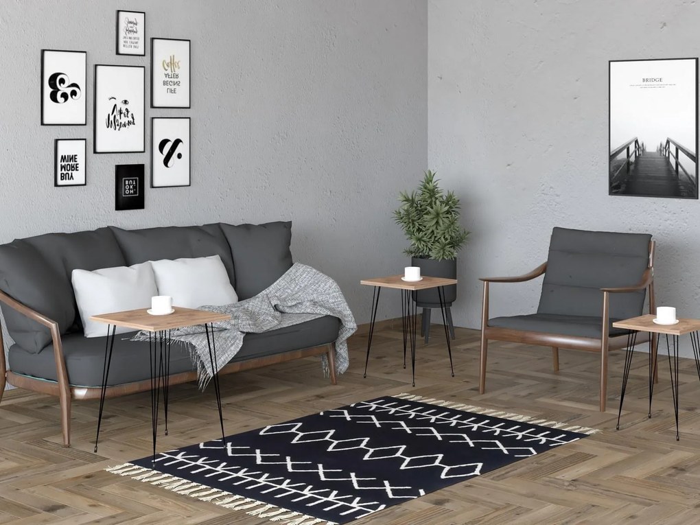 Set 3ks. konferenčných stolíkov Pakamo (čierna + borovica atlantická). Akcia -13%. Vlastná spoľahlivá doprava až k Vám domov. 1094319