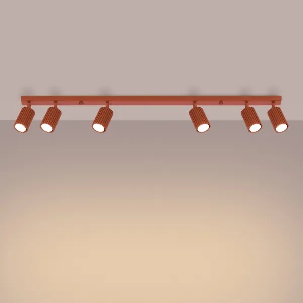 Sollux SL.1642 - Bodové svietidlo KARBON 6xGU10/10W/230V červená