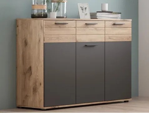 Komoda so zásuvkou Mason 120 cm, dub/šedá%