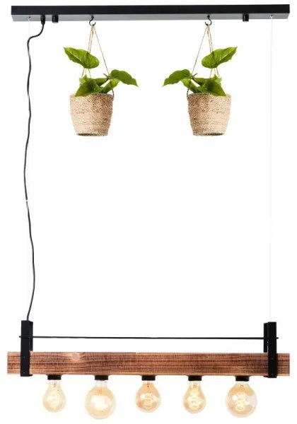 Brilliant - Závesný luster BANKWOOD 5xE27/28W/230V, topoľ