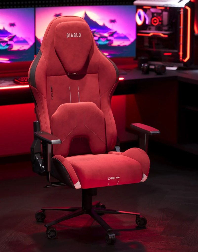 Herná stolička červená s chladiacim sedadlom Diablo X-One Prime Bloody Mary
