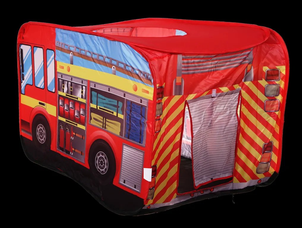 IPLAY Detský samoskladací stan požiarnické auto IPLAY, pre deti 3+, 110×70×70 cm