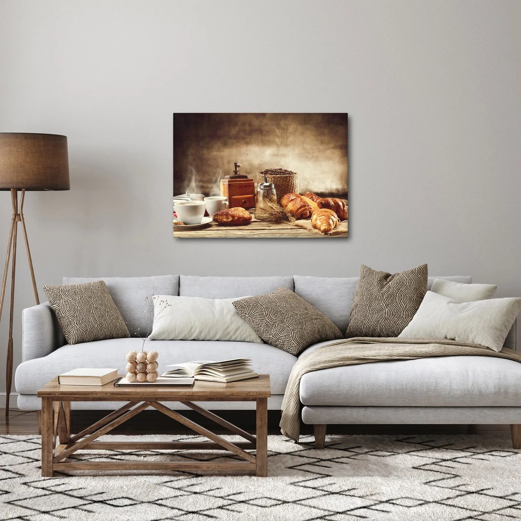 Obraz - Káva a raňajky (70x50 cm)