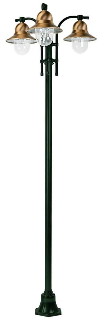 3-plameňové stĺpové svietidlo Toscane zelené