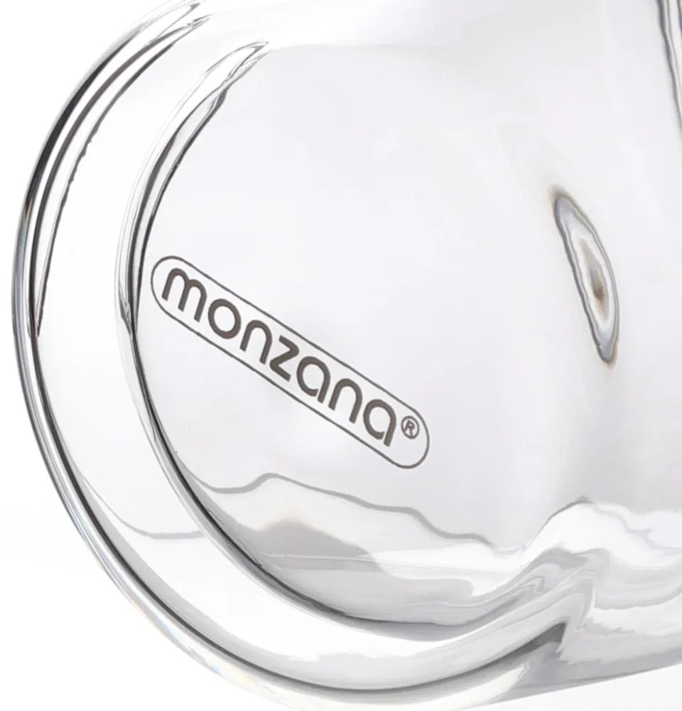 Monzana Čajník so sitkom TEA 1,2L+4 šálky, priesvitná, strieborná