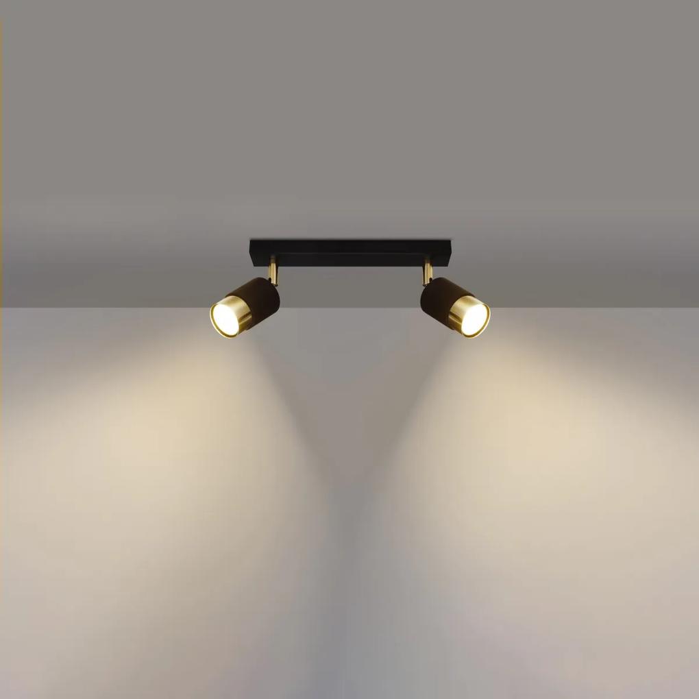 Sollux Lighting Stropné svietidlo NERO 2 čierne/zlaté