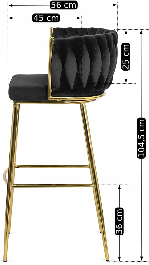 PROXIMA.store - Luxusná barová stolička FLORES FARBA: ružová, FARBA NÔH: zlatá