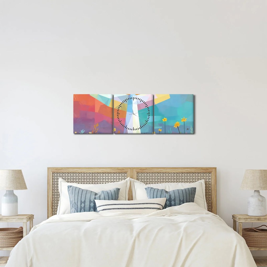 Obraz - Strážca kvetov (s hodinami) (90x30 cm)