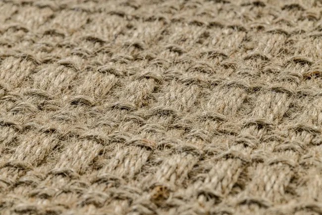 Koberec JUTE 3734 béž / sivý pásy so strapcami