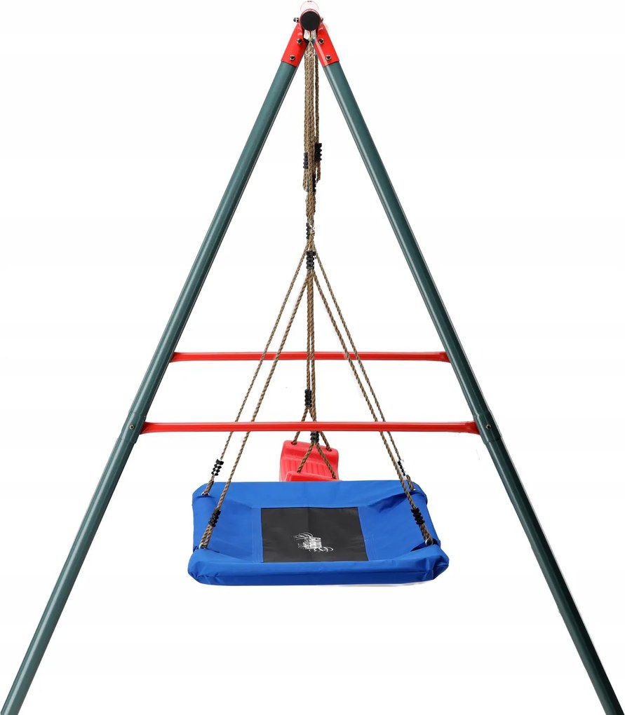 GARDEN LINE Dvojitá záhradná hojdačka (kovový rám + hojdačka + bocianie hniezdo) 290 × 180 × 200 cm | KRE1111