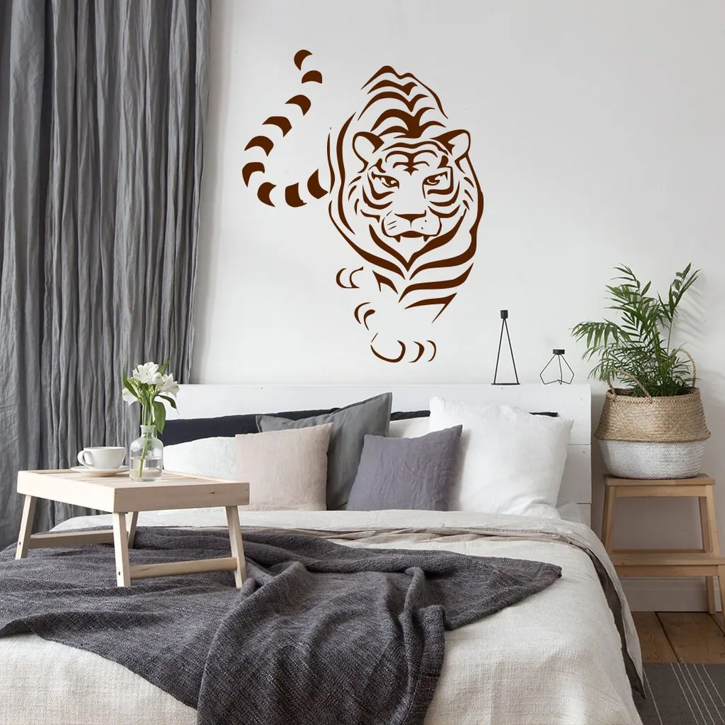 Veselá Stena Samolepka Tiger indický Farba: ružová, Veľkosť: 130 x 100 cm