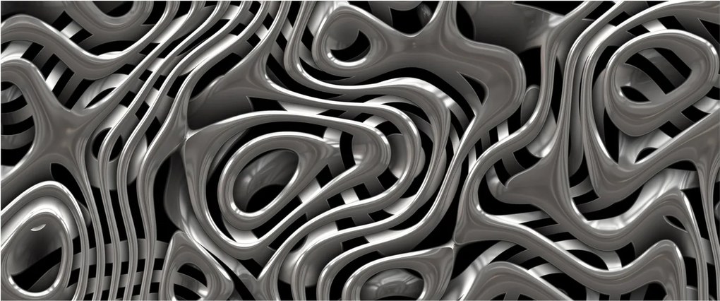 Obraz - Metalická abystrakcia (120x50 cm)