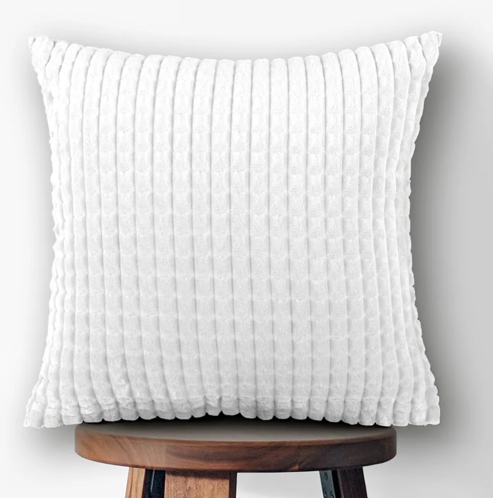 Biante Dekoračná obliečka na vankúš Minky kocky MKK-007 Biela 45 x 45 cm