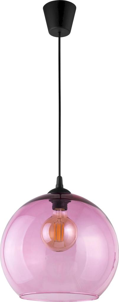 TK-LIGHTING Závesný moderný luster na lanku CUBUS, 1xE27, 60W, guľa, ružový
