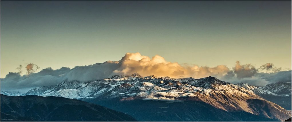 Obraz - vrcholky veľhôr (120x50 cm)