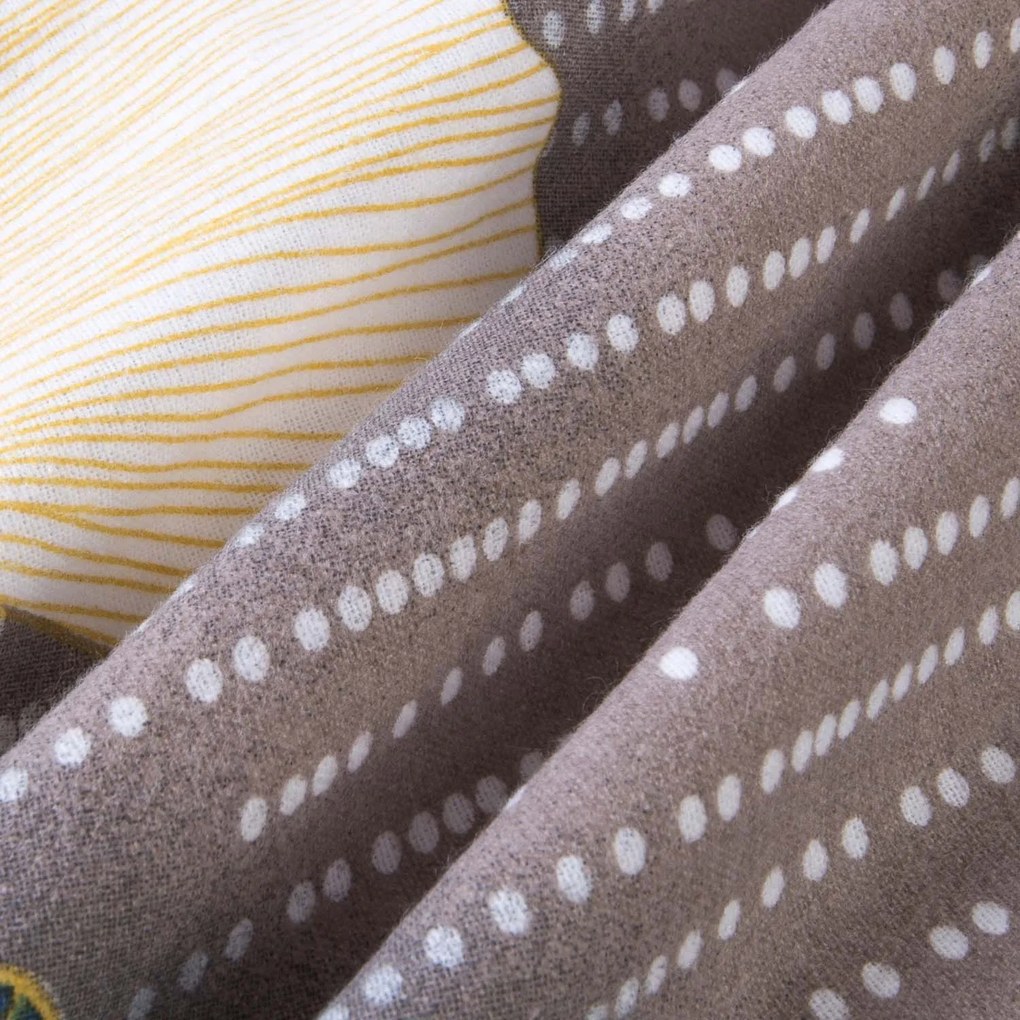 FLANELOVÉ OBLIEČKY FLANELOVE 160X200 CM, 2KS 70X80 CM LISTY