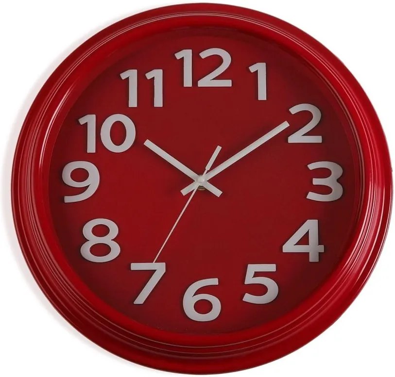 Červené nástenné hodiny Versa In Time, ⌀ 32,7 cm