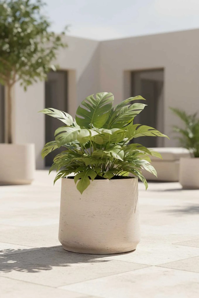Kvetináč TROPICO, sklolaminát, výška 38 cm, béžová