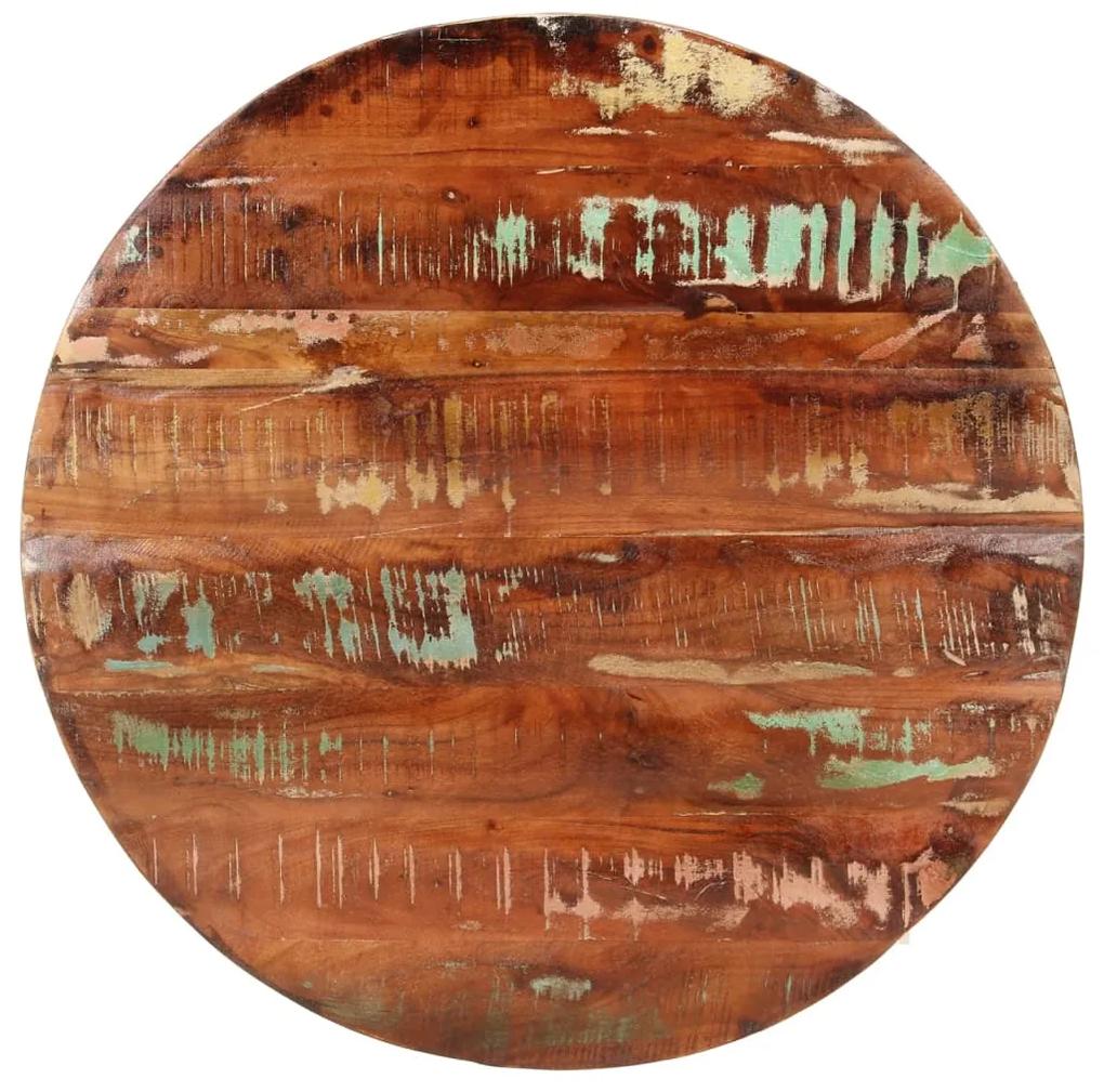 Stolová doska Ø 70x3,8 cm okrúhla masívne recyklované drevo 370028