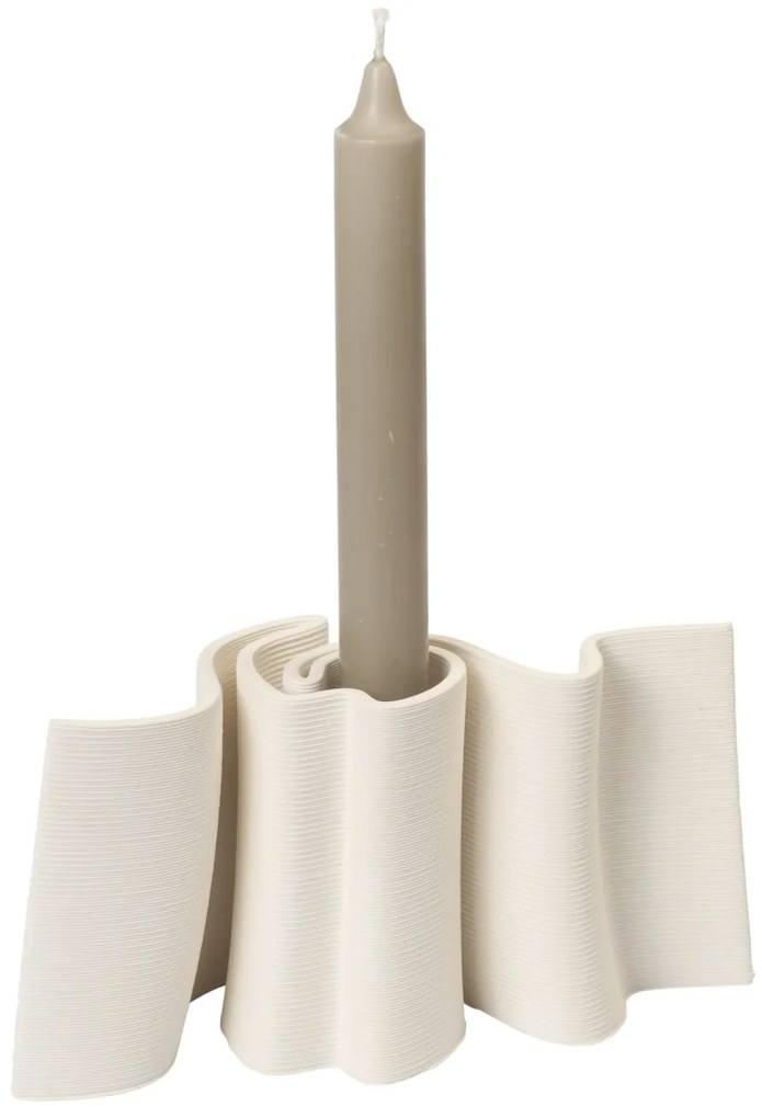 Ferm Living Kameninový svietnik Dedali Off-White
