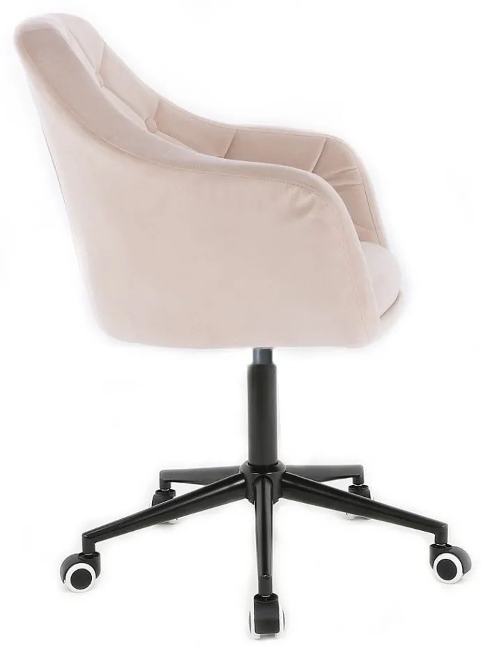 LuxuryForm DESIGN Kreslo ANDORA VELUR na čiernej podstave s kolieskami - krémové