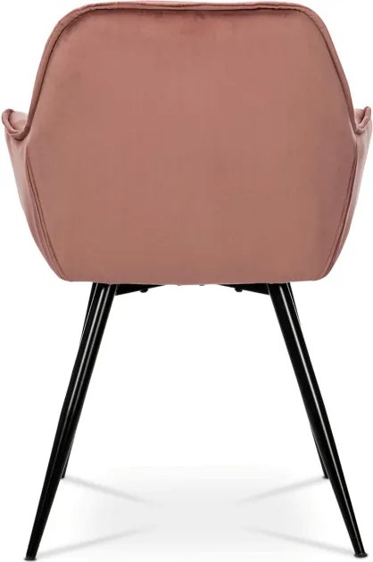 Jedálenská stolička zamatová, ružová DCH-421 PINK4