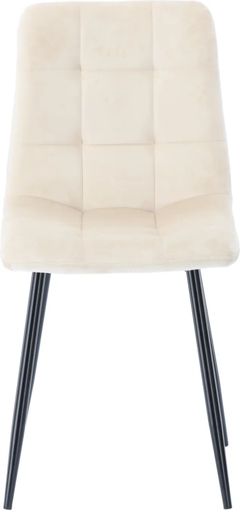 GARDEN LINE Moderná prešívaná zamatová stolička Farba: bežová
