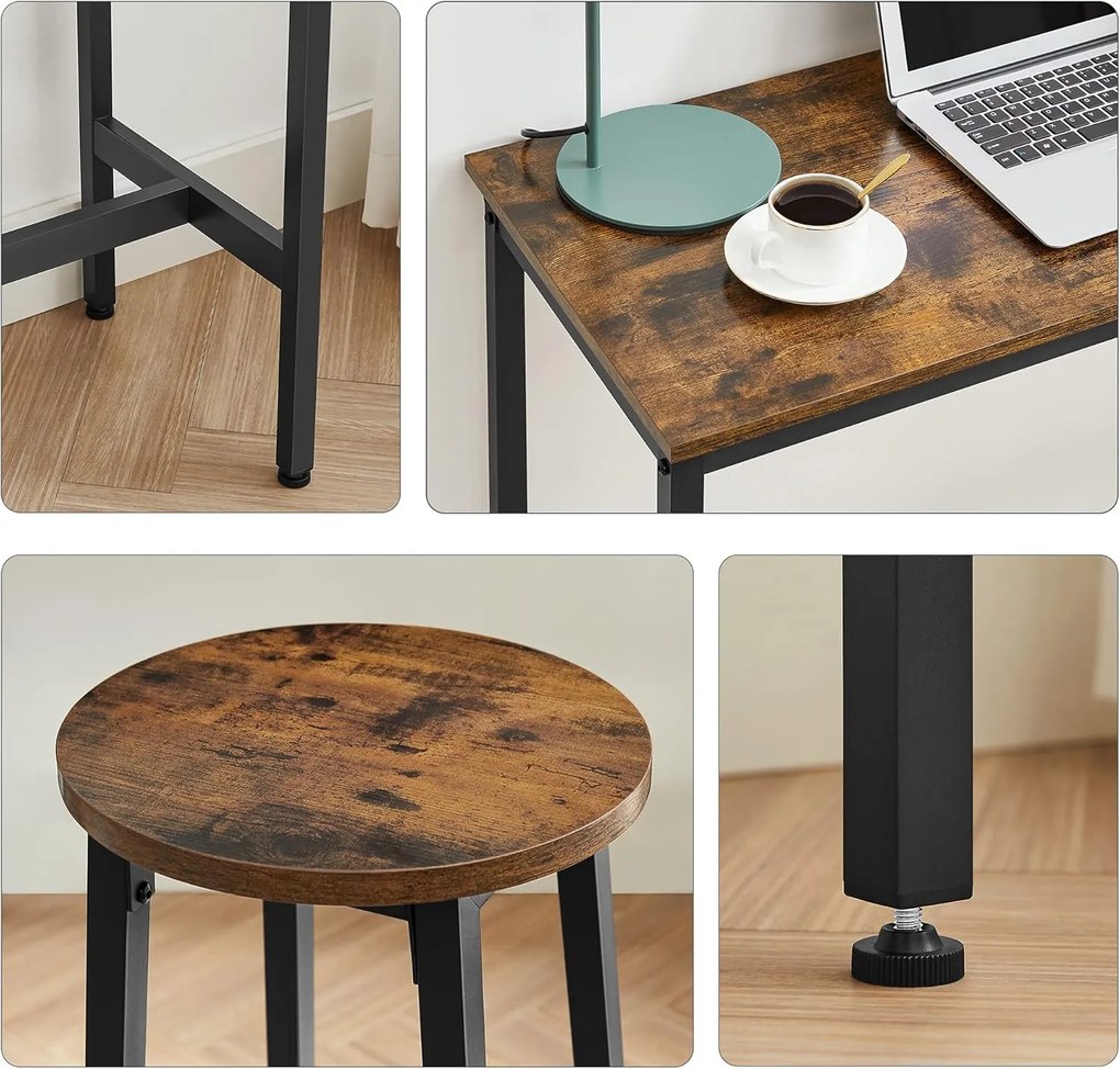 Barový set Vasagle Primer hnedý/čierny