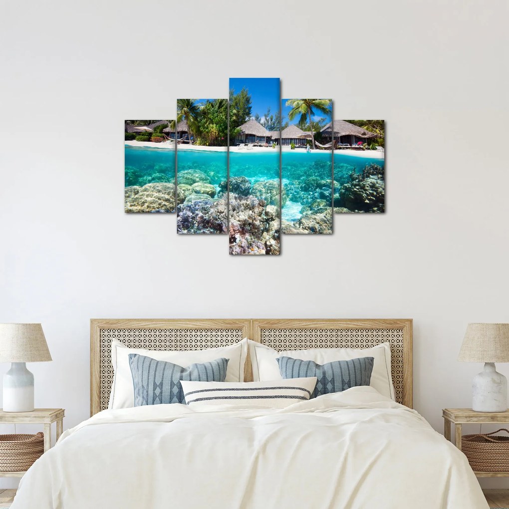 Obraz pláže na tropickom ostrove (150x105 cm)