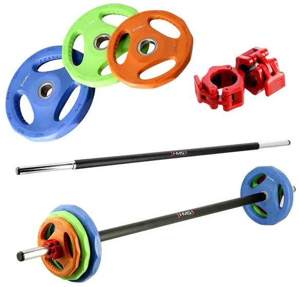 Zostava 10 sád na Body pump HMS SBP22 a stojana STR40