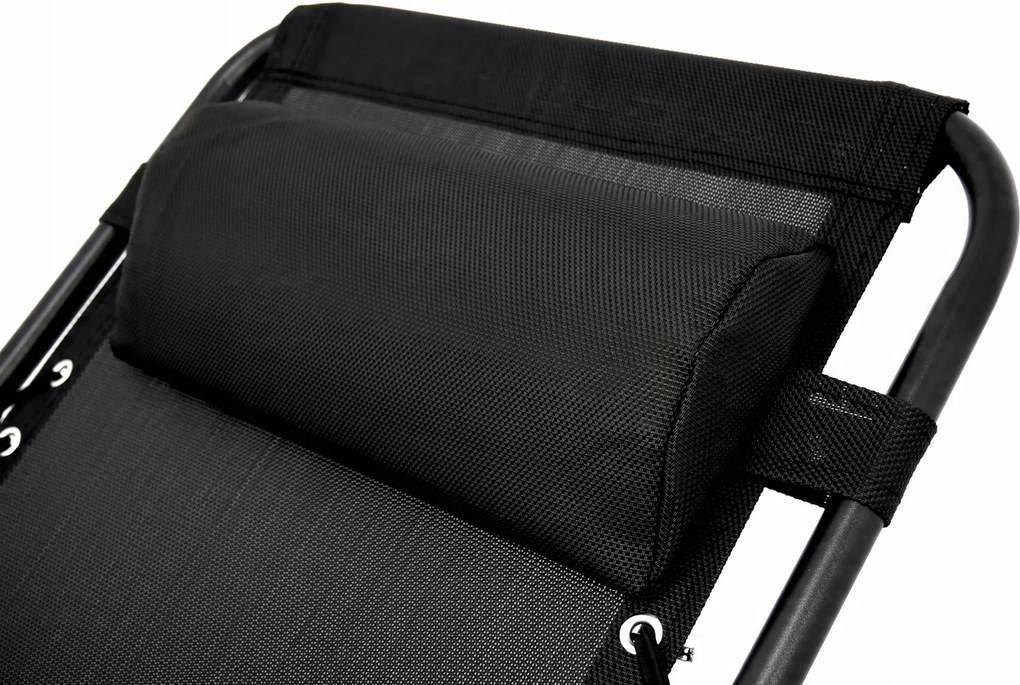 CH Záhradné skladacie relaxačné kreslo s vankúšom Zero IV - sivá