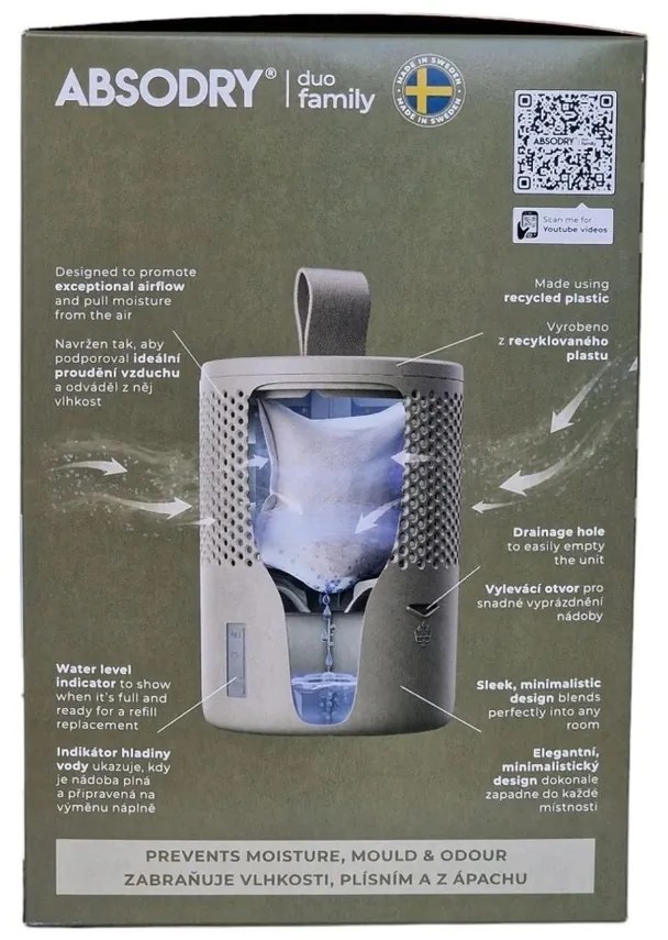 Everbrand pohlcovač vlhkosti Absodry Duo Family Bag 6-series, do 50 m3, zelená