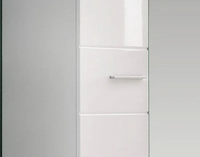 Skriňa so zrkadlom Amanda 127, lesklá biela