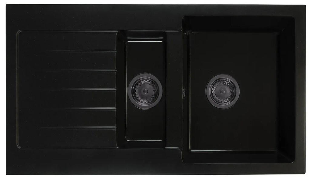Kuchynský drez Altava (čierna) (s 3 otvormi pre batériu) (L). Vlastná spoľahlivá doprava až k Vám domov. 1066437