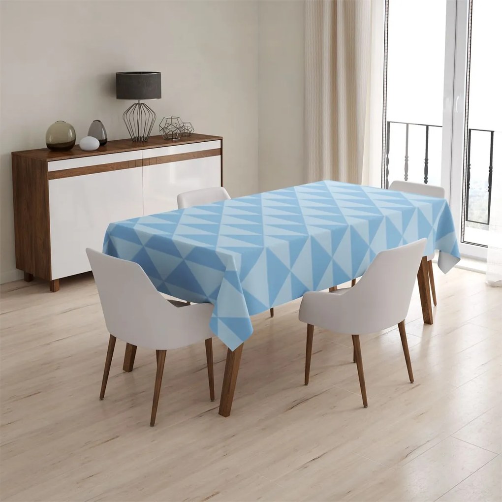 Sablio Obrus Modré obrátené pyramídy - 130x130 cm