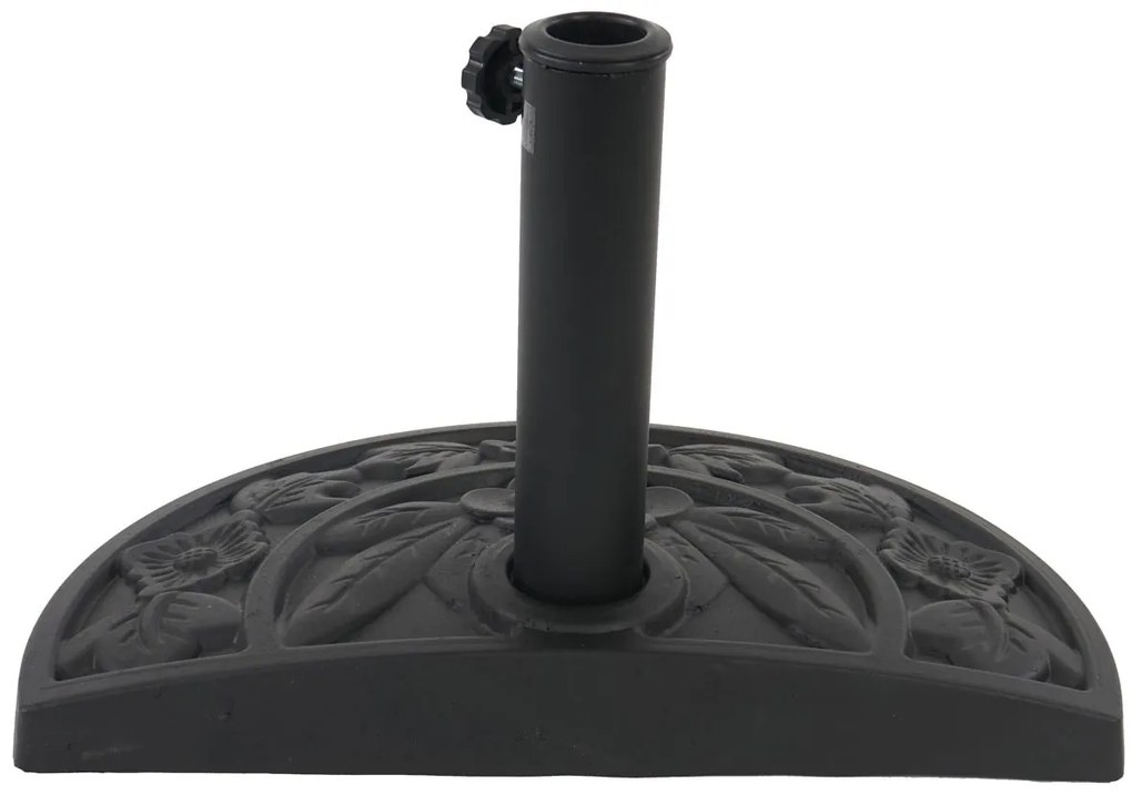 Slnečník polkruh Parla - polyester/hliník - 300cm bordová so stojanom