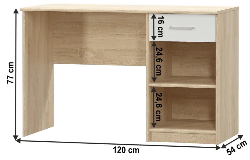 Pracovný stôl TEYO 1S, biela