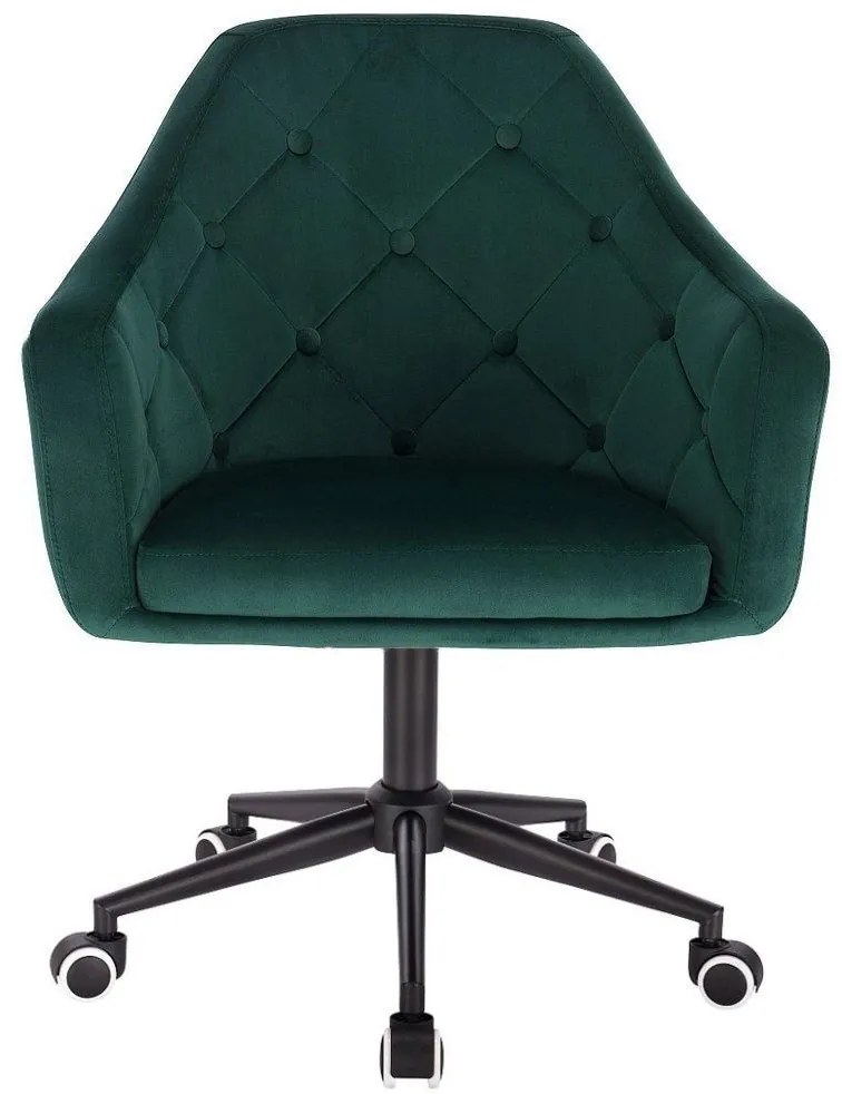 LuxuryForm DESIGN Kreslo ANDORA VELUR na čierne podstave s kolieskami - zelené