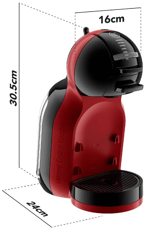 Kapsulový kávovar KRUPS Nescafé Dolce Gusto Mini Me KP123H10 Čerešňovo červený/Čierny