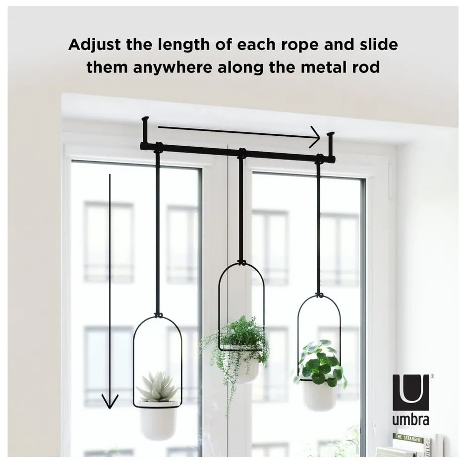 Plastové obaly na kvetináče v súprave 3 ks na bylinky/závesné a nástenné ø 7,5 cm Triflora – Umbra