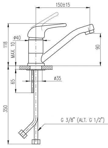 RAV Slezák SA015.0 - Umývadlová batéria SAZAVA 15 cm lesklý chróm