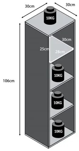 InternetovaZahrada Knižnica Skylar 106x30x30cm - biela