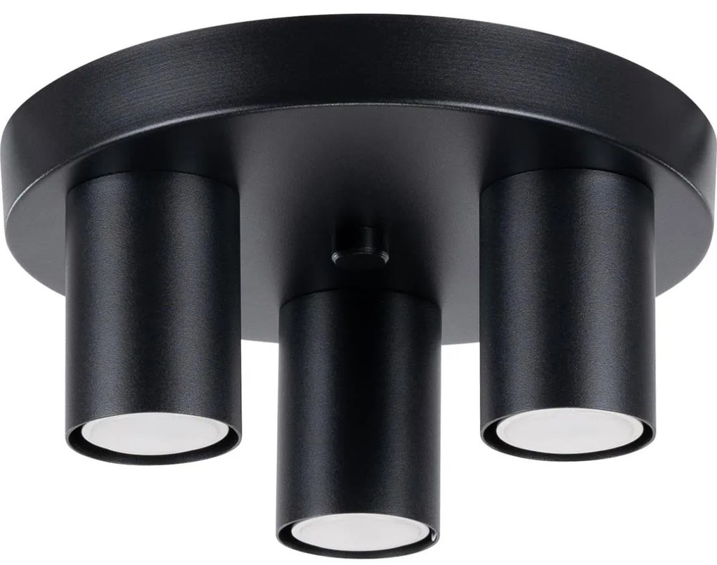 Sollux SL.1466 - Bodové svietidlo LAGOS 3xGU10/10W/230V čierna