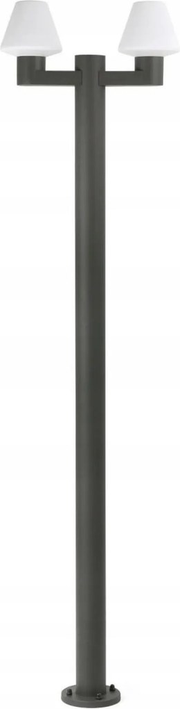 Faro Mistu stĺpiková lampa, tmavo šedá, 2x E27, IP44, výška 215 cm