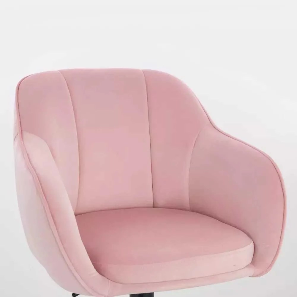 LuxuryForm DESIGN Stolička AVOLA VELUR na čiernom tanieri - svetloružová