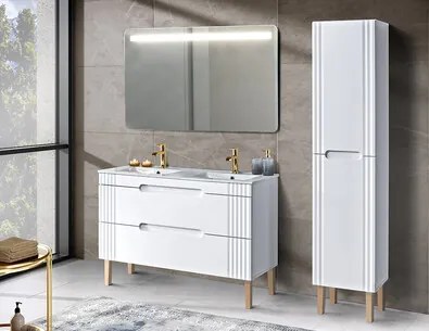 Kúpeľňové zrkadlo s LED osvetlením Bianca 80 cm biele